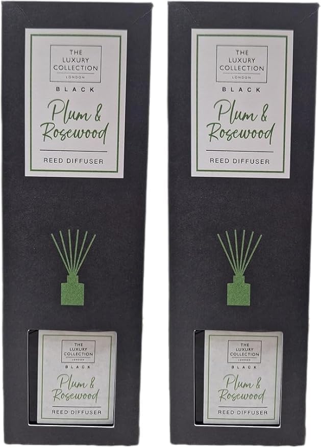 ark future The Luxury Collection London Reed Diffuser Set - Plum & Rosewood, 2 x 100ml, Long-Lasting Aromatherapy Fragrance for Home, Office & Living Room, Elegant Scented Oil Gift Set