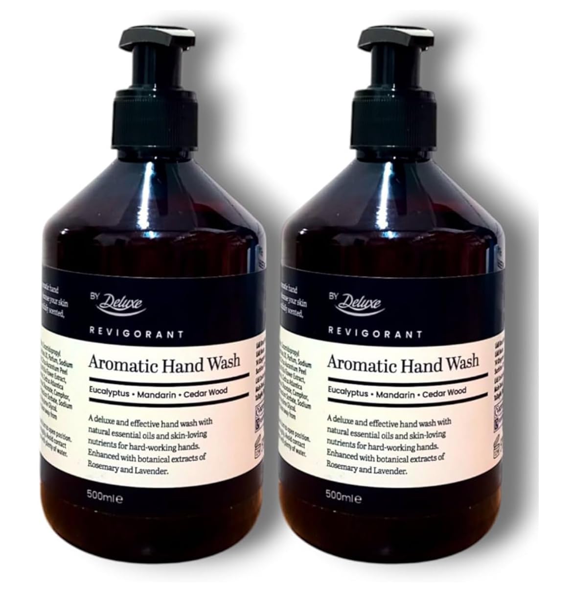 By Deluxe - Lidl | Aromatic Hand Wash - Revigorant | Eucalyptus & Mandarin & Cedar Wood | 500mL×2 [TWIN PACK]