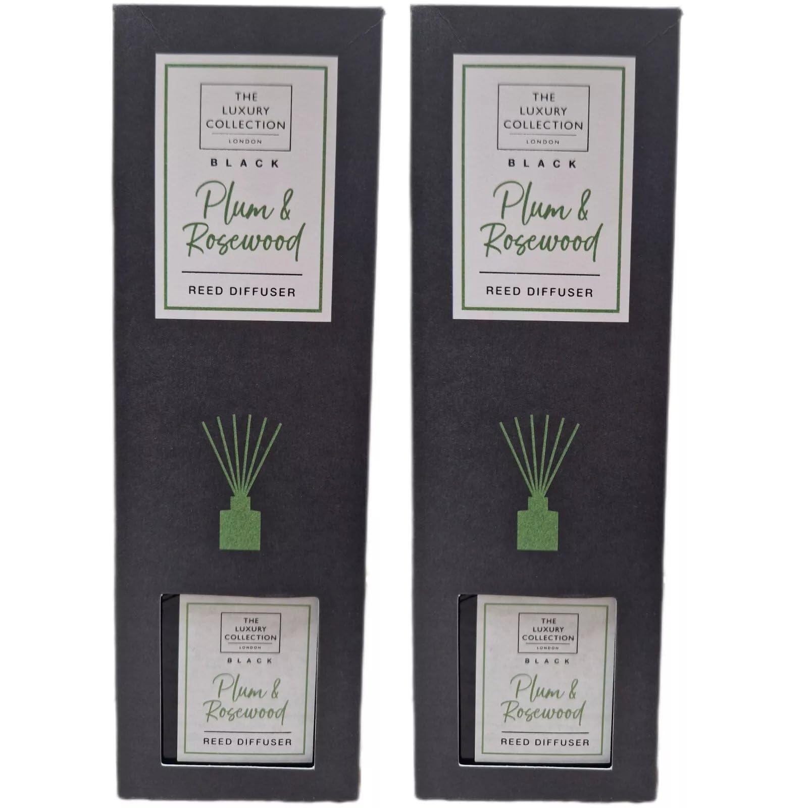 ark future The Luxury Collection London Reed Diffuser Set - Plum & Rosewood, 2 x 100ml, Long-Lasting Aromatherapy Fragrance for Home, Office & Living Room, Elegant Scented Oil Gift Set