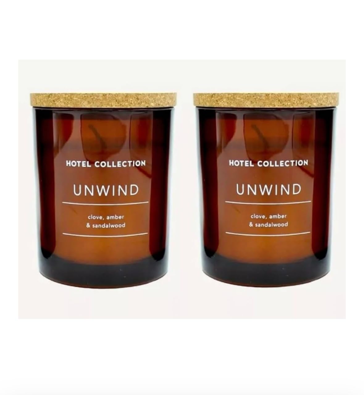 Aldi | Unwind - Clove, Amber & Sandalwood - Scented Candle | 200g×2 [Twin Pack] Hotel Collection