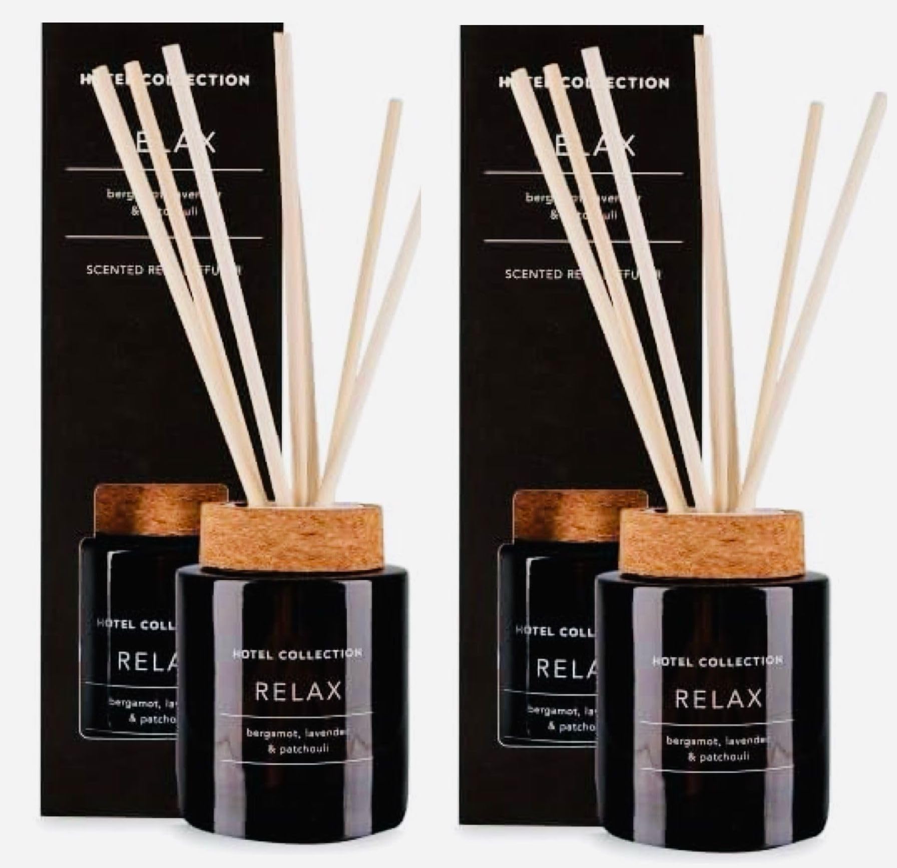 ark future Hotel Collection Relax Scented Reed Diffuser – 100ml Twin Pack – Bergamot, Lavender & Patchouli Fragrance – Long-Lasting Aroma for Home, Office & Relaxation