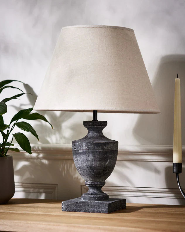 Incia Urn Wooden Table Lamp