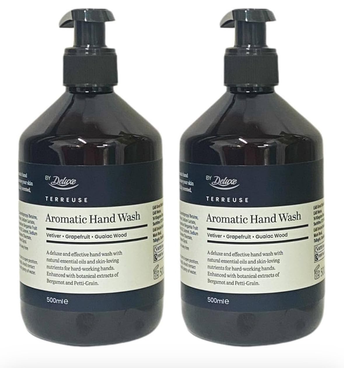 By Deluxe - Lidl | Terreuse - Aromatic Hand Wash | Vetiver & Grapefruit & Guaiac Wood | Hand Wash | 500mL×2 [TWIN PACK]