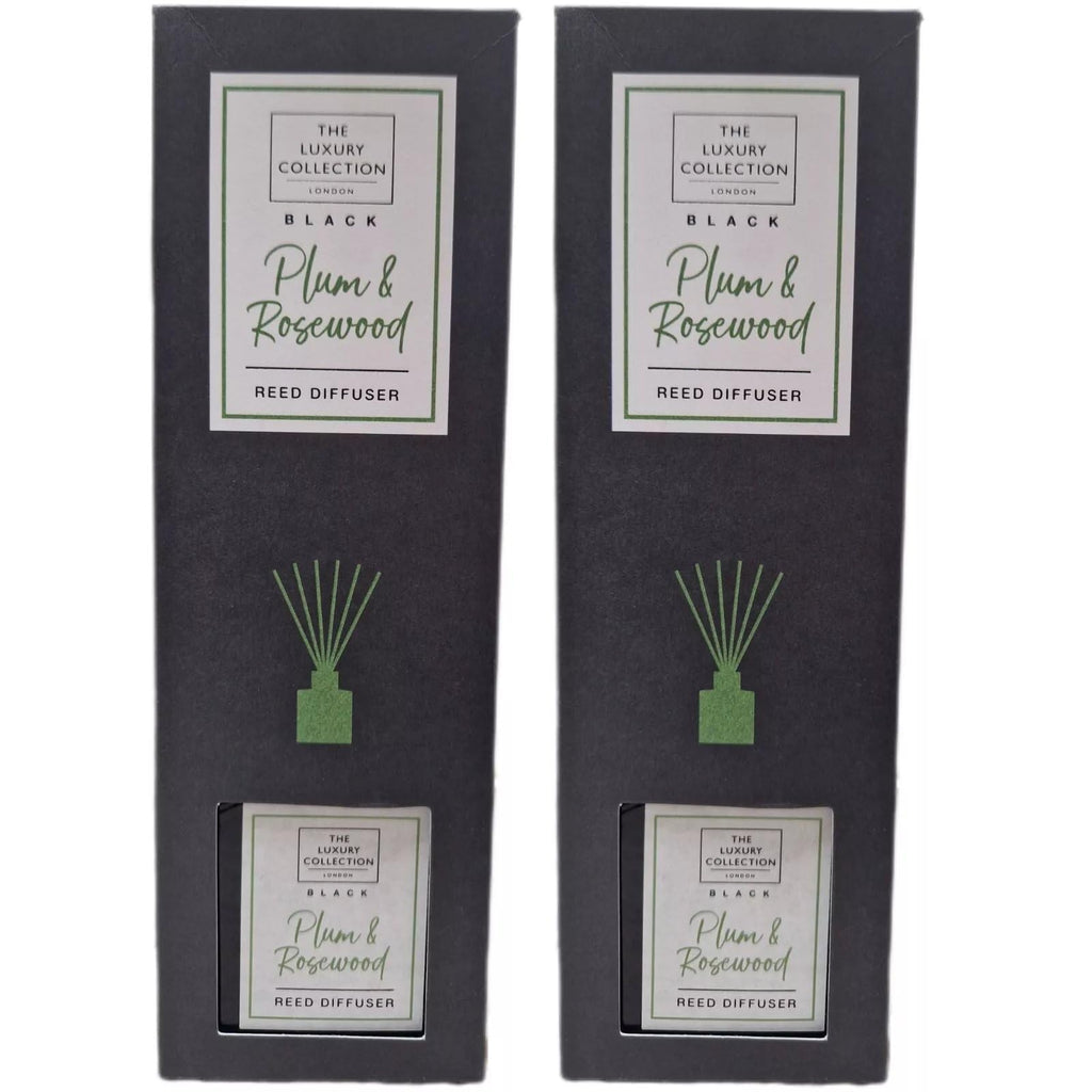 ark future The Luxury Collection London Reed Diffuser Set - Plum & Rosewood, 2 x 100ml, Long-Lasting Aromatherapy Fragrance for Home, Office & Living Room, Elegant Scented Oil Gift Set