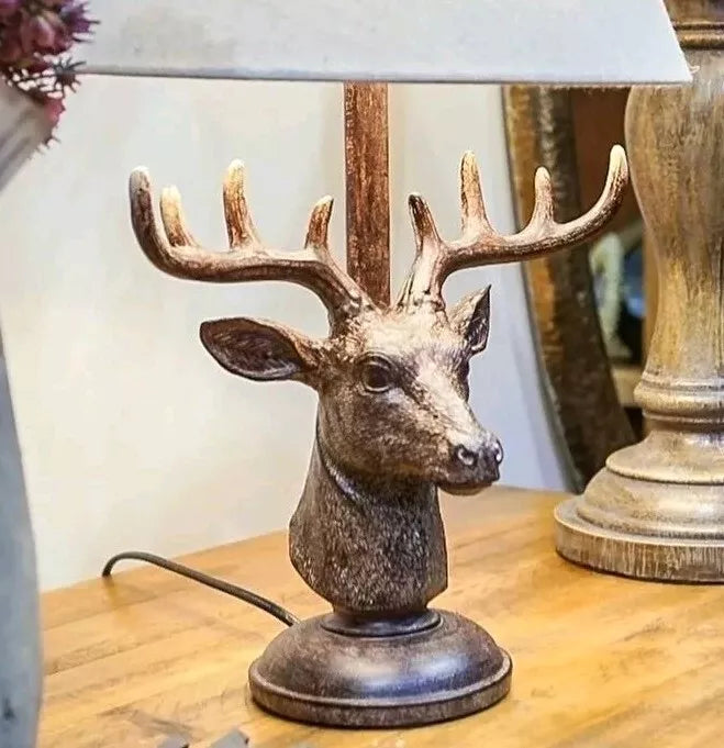 Stag Head Table Lamp