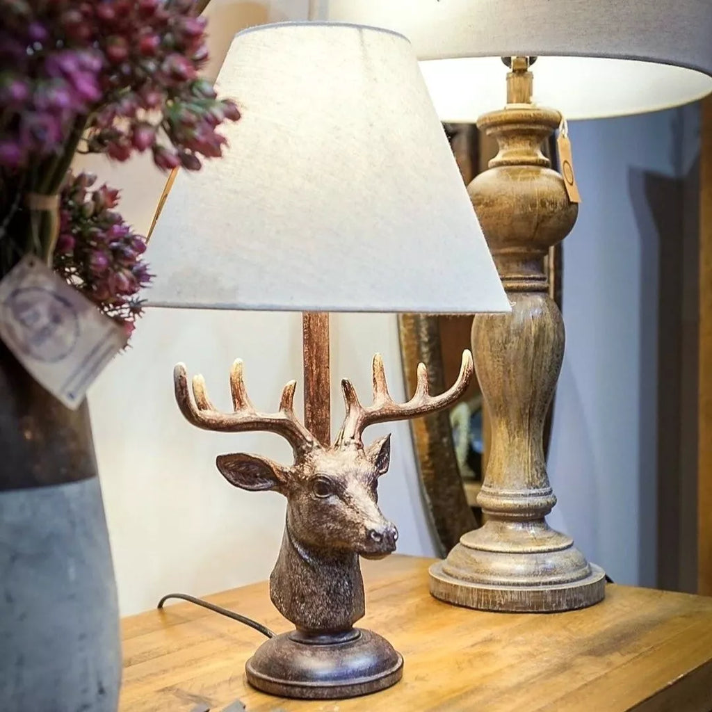 Stag Head Table Lamp